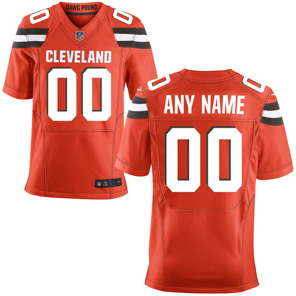 Nike Cleveland Browns Customized Orange Stitched Elite Men's NFL Jersey